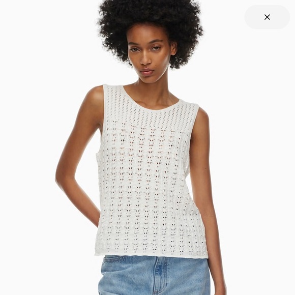 Wilfred Tops - Aritzia | Wilfred “Phillipa” White Crochet Tank Top 🤍